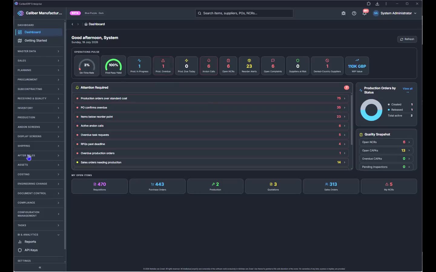 First frame: The settings hub